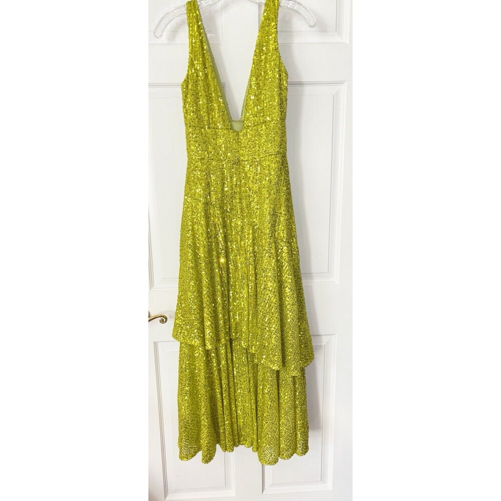 Ieena for Mac Duggal Lime Green Dress Size 2-Sample Dress - Picture 9 of 11